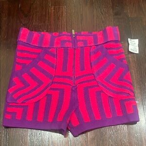 Purple and Red Women Shorts